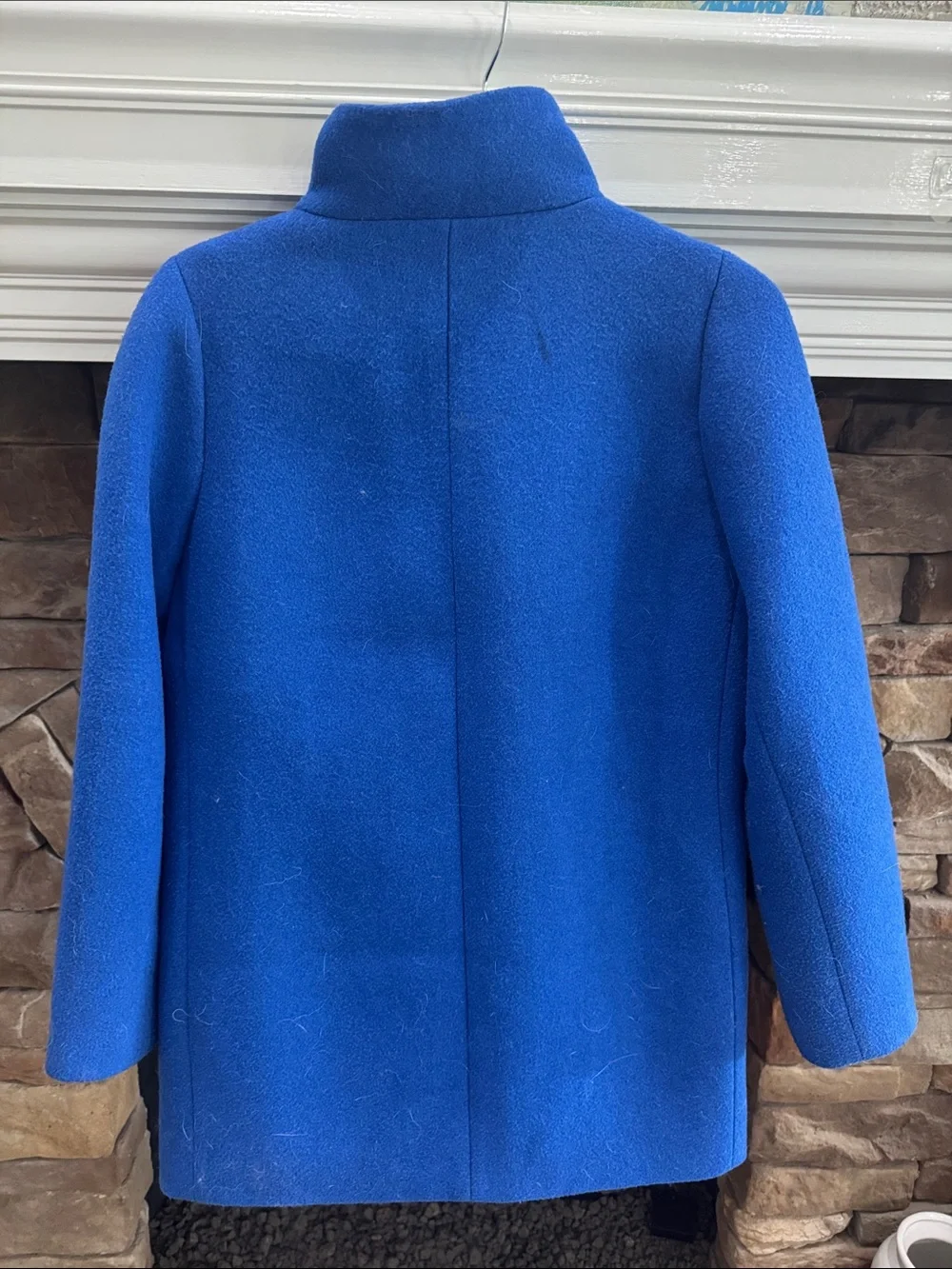 J. Crew Bright Royal Blue Wool-Blend Pea Coat